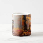 Boxer im Herbst Leaves Fall Inspiriert Kaffeetasse (Mittel)