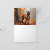 Boxer im Herbst Leaves Fall Inspiriert Karte (Innenseite)