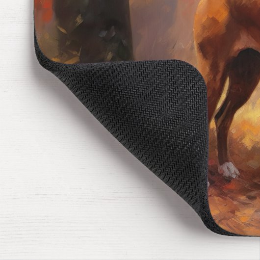Boxer im Herbst Leaves Fall Inspiriert Mousepad (Ecke)