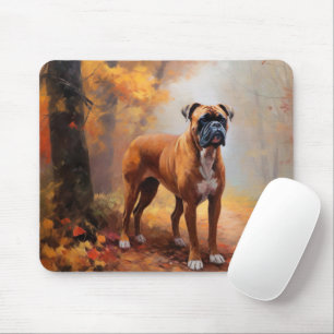 Boxer im Herbst Leaves Fall Inspiriert Mousepad