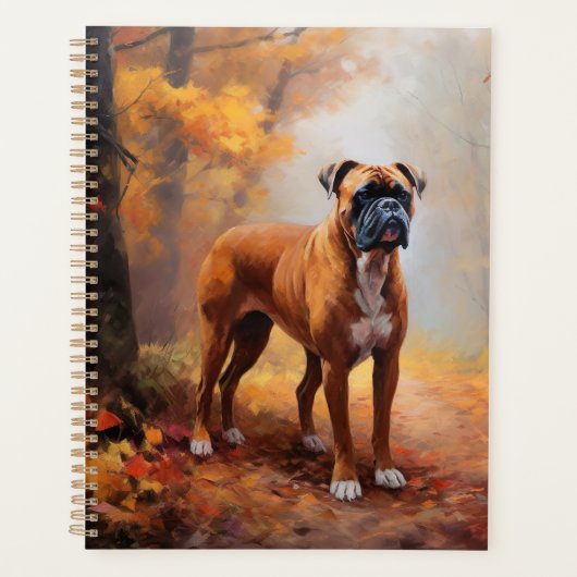 Boxer im Herbst Leaves Fall Inspiriert Planer (Vorderseite)