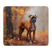 Boxer im Herbst Leaves Fall Inspiriert Schneidebrett (Vorderseite)