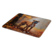 Boxer im Herbst Leaves Fall Inspiriert Schneidebrett (Ecke)