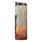 Boxer im Herbst Leaves Fall Inspiriert Thermosbecher (Nach rechts gedreht)