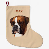 Boxer im Porträt Großer Weihnachtsstrumpf (Vorderseite)