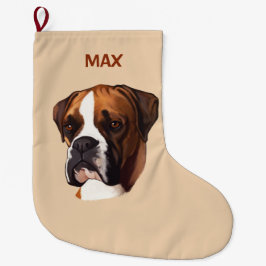 Boxer im Porträt Großer Weihnachtsstrumpf