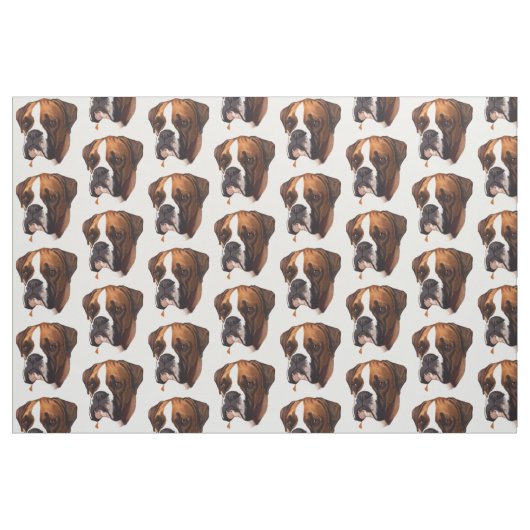 Boxer im Porträt Stoff (Fat Quarter (45,7 x 55,9 cm))
