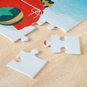 Boxer im Schnee mit Weihnachtsgeschenken Puzzle (Seite)