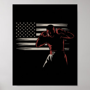 Boxer im Stil der amerikanischen Flagge Vintage-Bo Poster