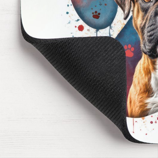 Boxer in Aquarellfarben Mousepad (Ecke)