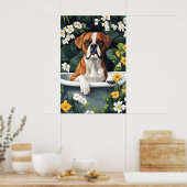 Boxer In Bathtub Poster, Funny Dog Poster, Boxer Poster (Küche)
