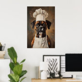 Boxer In Chefs Hat Poster, Pet Poster, Boxer In Poster (Heimbüro)