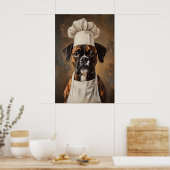 Boxer In Chefs Hat Poster, Pet Poster, Boxer In Poster (Küche)