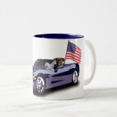 Boxer in der blauen sportscar Tasse (VorderseiteRechts)