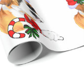 Boxer in der Weihnachtsmannmütze Weihnachten Geschenkpapier (Rolleneckpunkt)