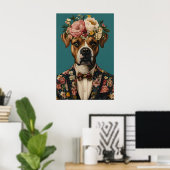 Boxer In Suit Poster, Boxer Portrait, Boxer Oil Poster (Heimbüro)