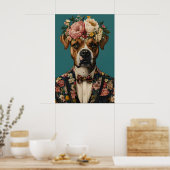 Boxer In Suit Poster, Boxer Portrait, Boxer Oil Poster (Küche)