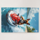 Boxer Jet Ski Beach Scene Puzzle (Horizontal)