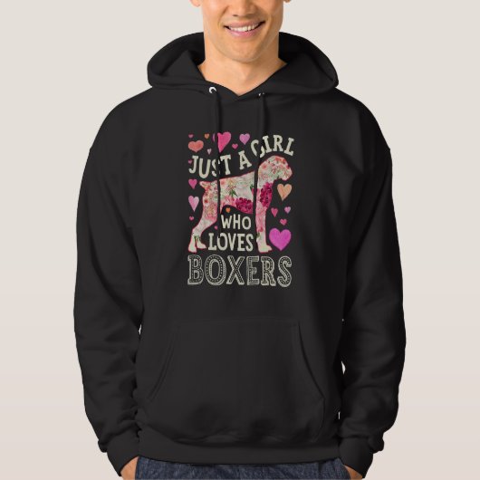 Boxer Just A Girl Who Loves Boxers Dog Flower Wome Hoodie (Vorderseite)