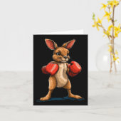 Boxer Kangaroo lacht für einen Fun-Fight-Vibe Karte (Gelbe Blume)