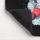 Boxer Kaninchen mit Boxhandschuhen Kickboxen Lusti Mousepad (Ecke)