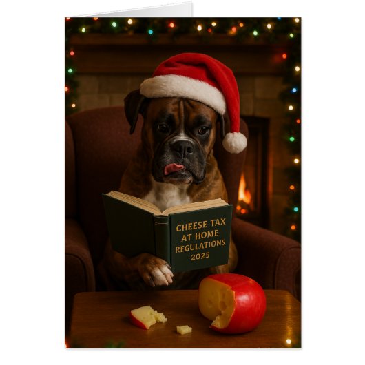 Boxer 'Käse-Steuer' Weihnachtskarte (Vorne)