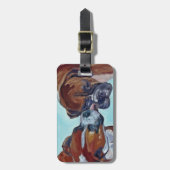 Boxer küssend, verfolgt Kunst-Porträt Gepäckanhänger (Vorderseite vertikal)