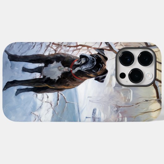 Boxer lässt es Weihnachten schnee Case-Mate iPhone Hülle (Rückseite (Horizontal))
