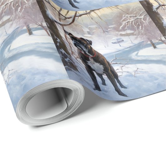 Boxer lässt es Weihnachten schnee Geschenkpapier (Rolleneckpunkt)