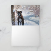Boxer lässt es Weihnachten schnee Karte (Innenseite)