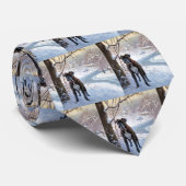 Boxer lässt es Weihnachten schnee Krawatte (Gerollt)