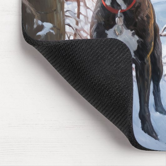 Boxer lässt es Weihnachten schnee Mousepad (Ecke)