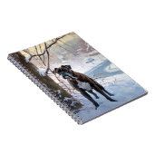 Boxer lässt es Weihnachten schnee Notizblock (Rechte Seite)