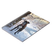 Boxer lässt es Weihnachten schnee Notizblock (Linke Seite)