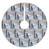 Boxer lässt es Weihnachten schnee Polyester Weihnachtsbaumdecke (Vorderseite)