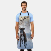 Boxer lässt es Weihnachten schnee Schürze (Getragen)