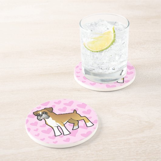 Boxer-Liebe Getränkeuntersetzer (Seite)