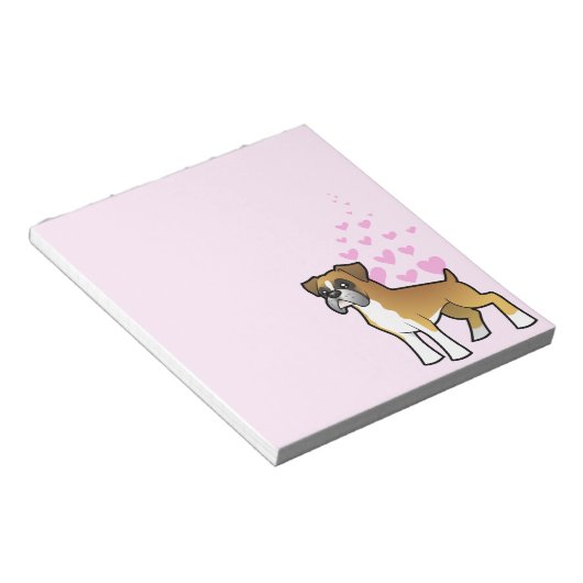 Boxer Liebe Notizblock (angewinkelt)