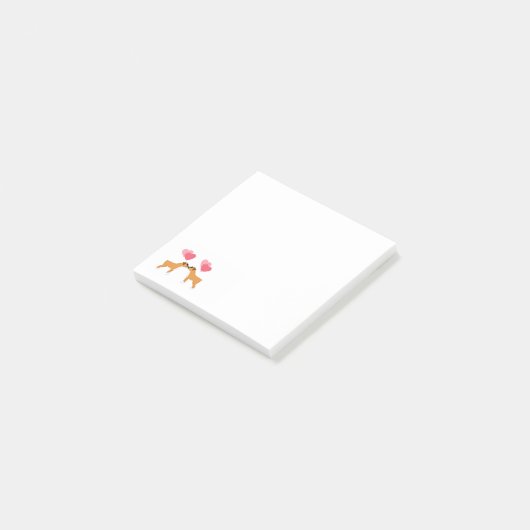 Boxer-Liebe Post-it Klebezettel (angewinkelt)