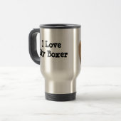 Boxer-Liebe-Reise-Tasse Reisebecher (Vorderseite Links)