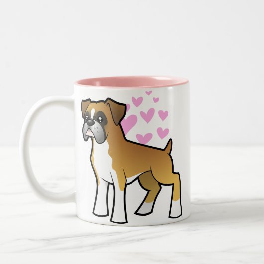 Boxer-Liebe Zweifarbige Tasse (Links)