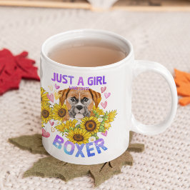 Boxer Lover Sonnenblumen Dog Trainer Blütenblume Kaffeetasse