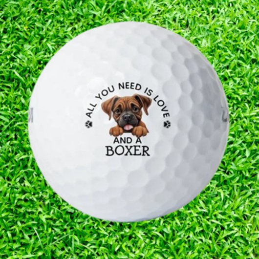 Boxer-Loving Golfer Golfball