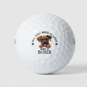 Boxer-Loving Golfer Golfball (Vorderseite)