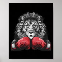 Boxer-Löwen-Porträt-Motiv Wildtier Kickboxen Liebh