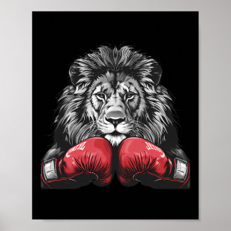 Boxer-Löwen-Porträt-Motiv Wildtier Kickboxen Liebh Poster