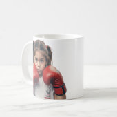 Boxer-Mädchen-Tasse Kaffeetasse (Vorderseite Links)
