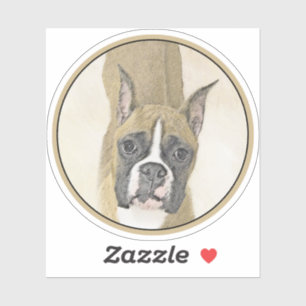 Boxer-Malerei - Niedliche Original Hunde-Kunst Aufkleber
