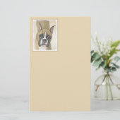 Boxer-Malerei - Niedliche Original Hunde-Kunst Briefpapier (Stehend Vorderseite)