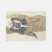 Boxer-Malerei - Niedliche Original Hunde-Kunst Fleecedecke (Vorderseite (Horizontal))
